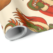 Santa Mahj Holiday Gift Wrapping Cadeaupapier (Rol Hoek)