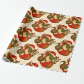Santa Mahj Holiday Gift Wrapping Cadeaupapier (Uitgerold)