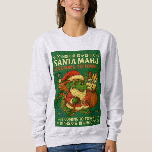 Santa Mahj Horrelijke Trui Sweatshirt (Voorkant)