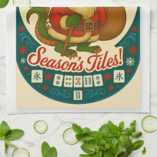 Santa Mahj Kitchen Towel Theedoek (Gevouwen)