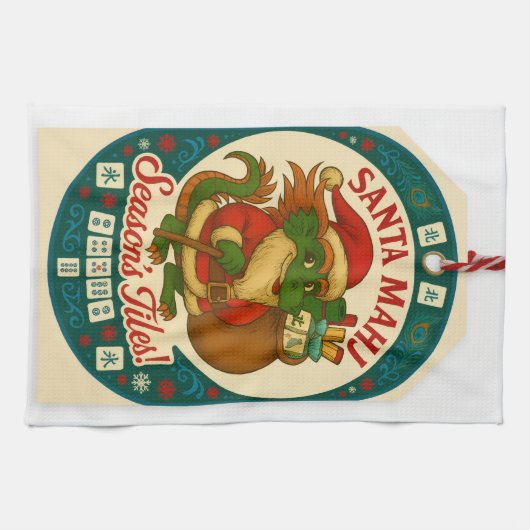 Santa Mahj Kitchen Towel Theedoek (Horizontaal)