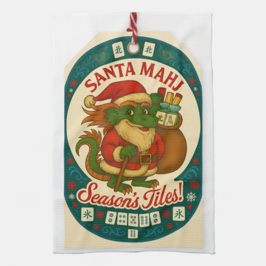 Santa Mahj Kitchen Towel Theedoek (Verticaal)