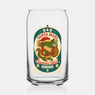 Santa Mahj Pint Glass - Cheers! Blikvorm Glas