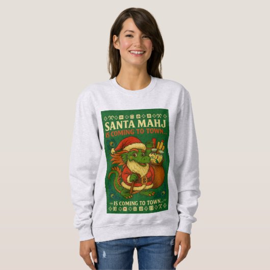 Santa Mahj Ugly Sweater Sweatshirt (Voorkant volledig)