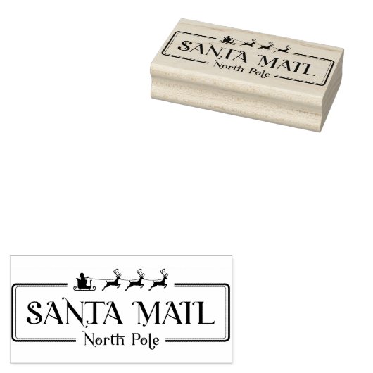 Santa Mail North Pole Rubber Stamp Rubberstempel (Gestempeld)