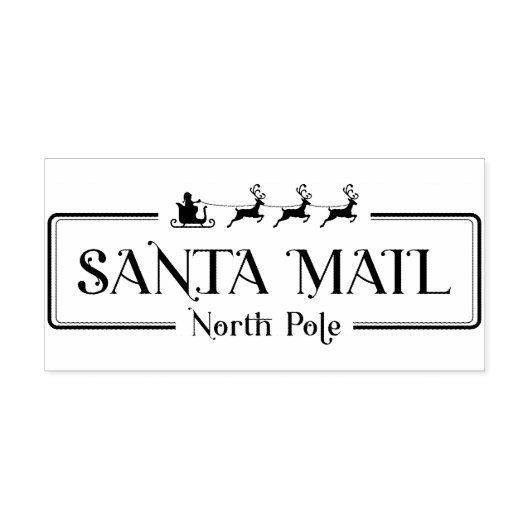 Santa Mail North Pole Rubber Stamp Rubberstempel (Afrduk)