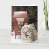 Santa Mail Reindeer Post Kantoor Feestelijke Kerst Kaart (Voorkant)