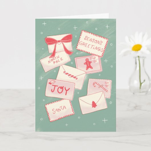 Santa Mail Season's Greetings Christmas Kaart (Kleine Plant)