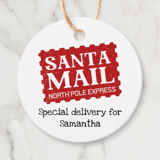 Santa mail speciale levering kerstcadeau label (Voorkant)