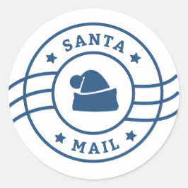 Santa Mail Stamp Ronde Sticker