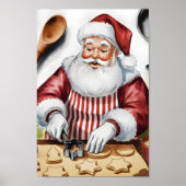 Santa Making Sugar Cookies  stijl print (Voorkant)