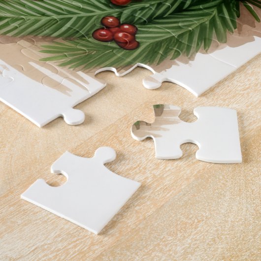 Santa Making Wreaths Christmas Legpuzzel (Zijkant)