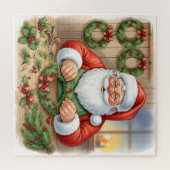 Santa Making Wreaths Christmas Legpuzzel (Horizontaal)
