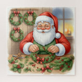 Santa Making Wreaths Christmas Legpuzzel (Verticaal)