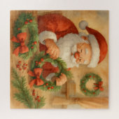 Santa Making Wreaths Christmas Legpuzzel (Horizontaal)