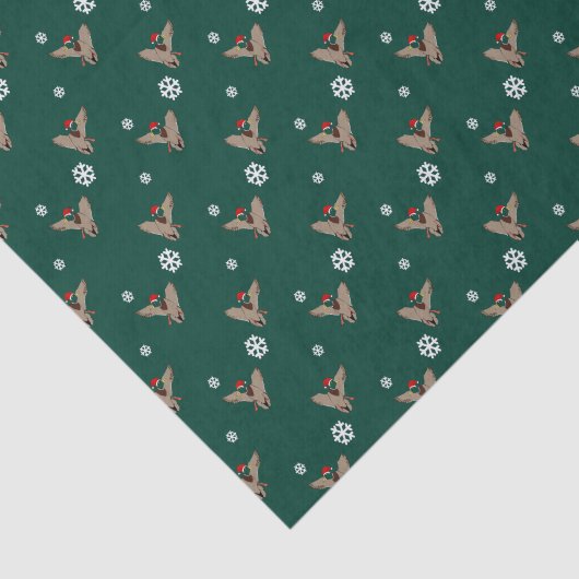 Santa Mallard Duck Kerstmis Tissuepapier (Detail)