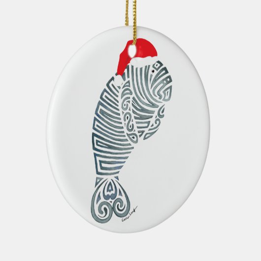 Santa Manatee Keramisch Ornament (Rechts)