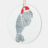 Santa Manatee Keramisch Ornament (Links)