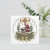 Santa & Manger Christmas Card with Scripture (Staand voorkant)