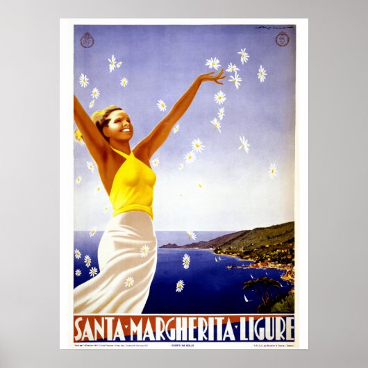 Santa Margherita Ligure  Italiaans reizen Poster (Voorkant)