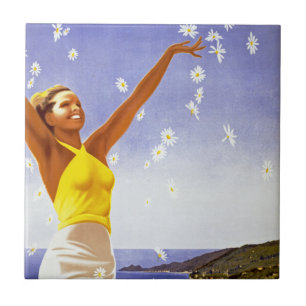 Santa Margherita Ligure met Daisies Tegeltje