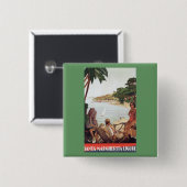 Santa Margherita Ligure Vierkante Button 5,1 Cm (Voorkant /achterkant)