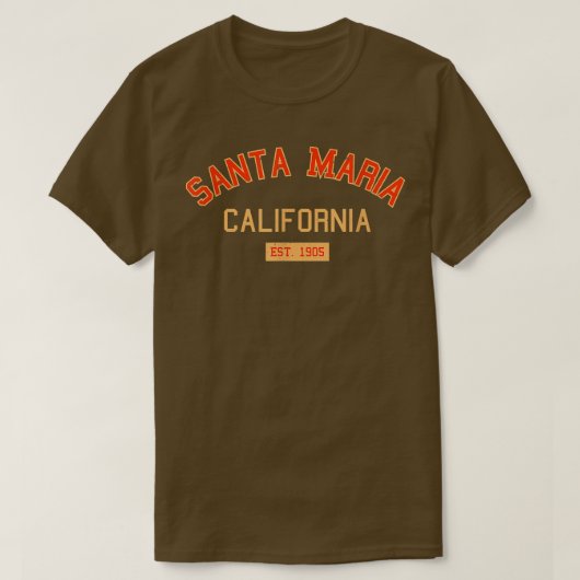 Santa Maria California 1905  CA Retro Santa T-shirt (Design voorkant)