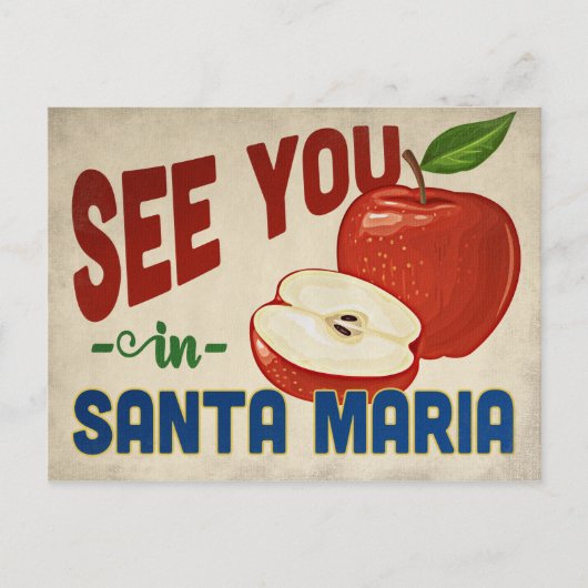 Santa Maria California Apple - Vintage Travel Briefkaart (Voorkant)