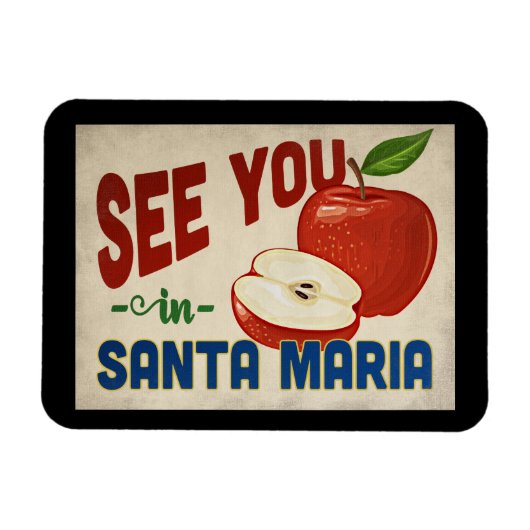 Santa Maria California Apple - Vintage Travel Magneet (Horizontaal)