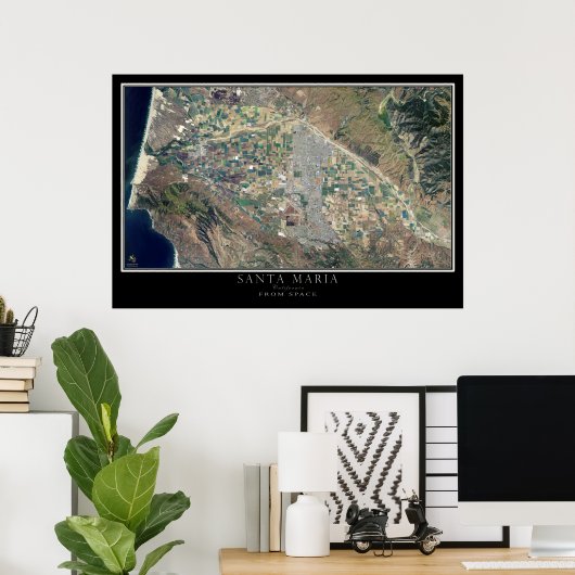Santa Maria California Satellite Poster Map (Thuiskantoor)