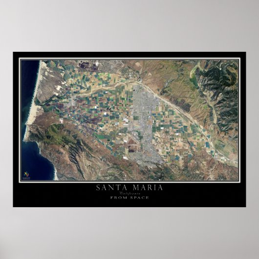 Santa Maria California Satellite Poster Map (Voorkant)