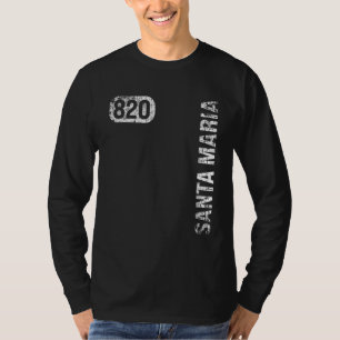 Santa Maria Californië 820 Netnummer Vintage Retro T-shirt