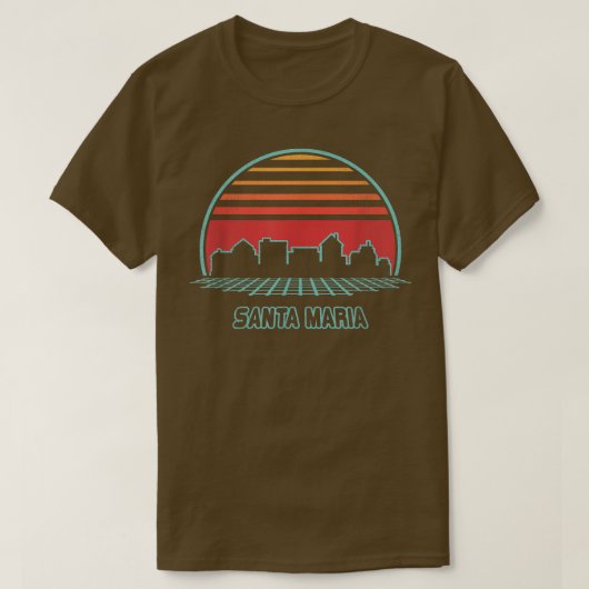 Santa Maria City Skyline Retro  80s Style T-shirt (Design voorkant)