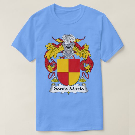Santa Maria Coat of Arms Family Crest T-shirt (Design voorkant)