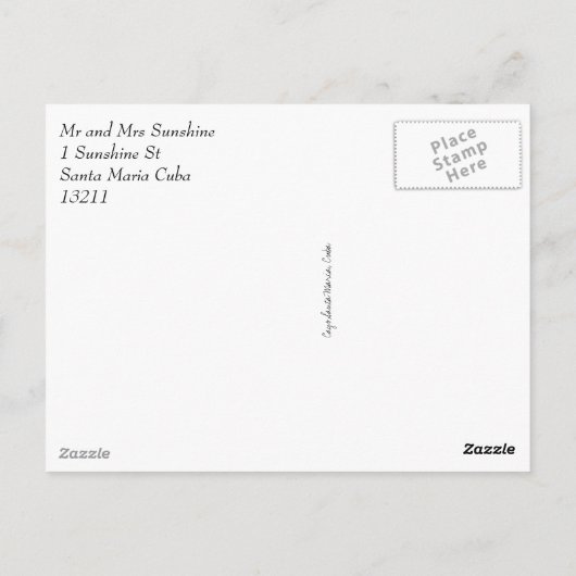 Santa Maria Cuba Briefkaart (Achterkant)