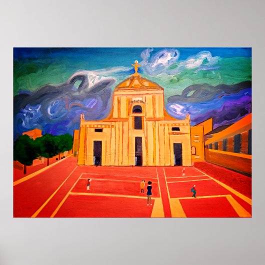 Santa Maria Degli Angeli Italië Acryl Poster (Voorkant)