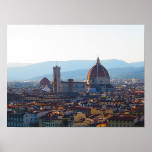 Santa Maria del Fiore op zonsondergang in Florence Poster