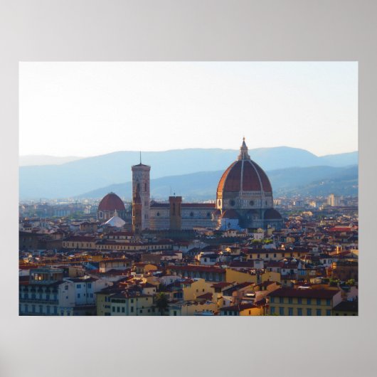 Santa Maria del Fiore op zonsondergang in Florence Poster (Voorkant)