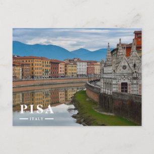 Santa Maria della Spina Kerk Arno Rivier Pisa Feestdagenkaart