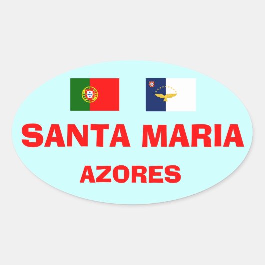 Santa Maria* euro-stijl Azoren Ovaal Ovale Sticker (Voorkant)