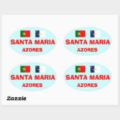 Santa Maria* euro-stijl Azoren Ovaal Ovale Sticker (Vel)