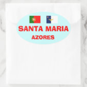 Santa Maria* euro-stijl Azoren Ovaal Ovale Sticker (Tas)
