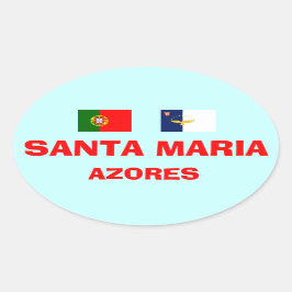 Santa Maria* euro-stijl Azoren Ovaal Ovale Sticker
