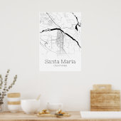 Santa Maria Map - California - City Map Poster (Keuken)