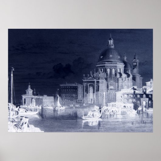 Santa Maria Plague Cathedral Venice Negatieve Kuns Poster (Voorkant)