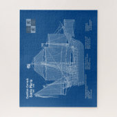 Santa Maria - Schip Blauwdruk Plannen ABD Legpuzzel (Verticaal)