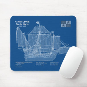 Santa Maria - Schip Blauwdruk Plannen ABD Muismat