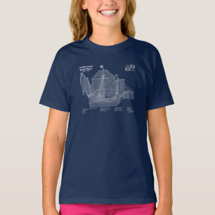 Santa Maria - Schip Blauwdruk Plannen ABD T-shirt