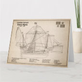 Santa Maria - Schip Blauwdruk Plannen SD Bedankkaart (Voorkant)