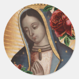 Santa Maria, Virgen de Guadalupe Moeder Maria Ronde Sticker